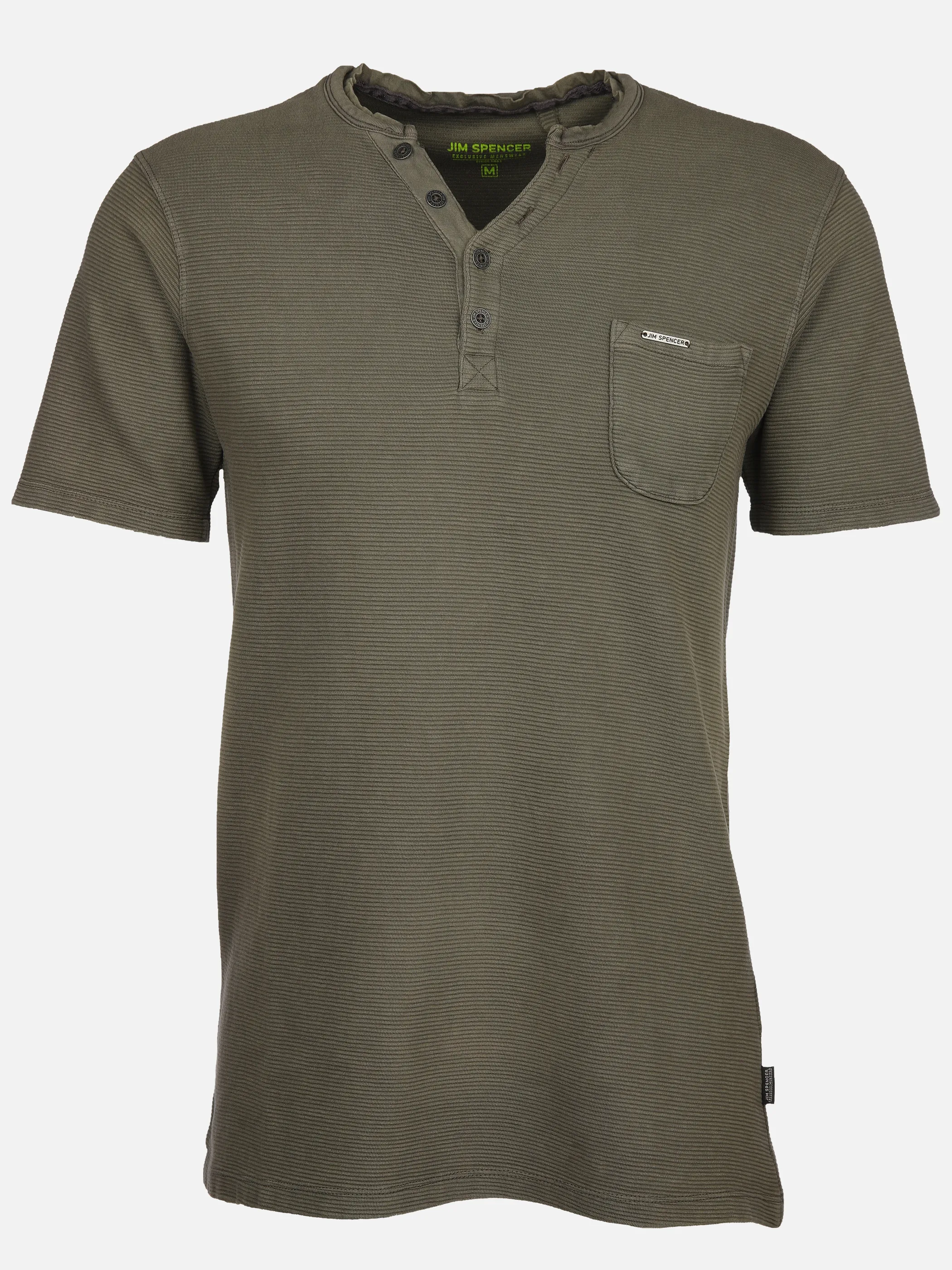 Jim Spencer He. Henleyshirt 1/2 Arm ottoman Oliv 910840 OLIVE 1